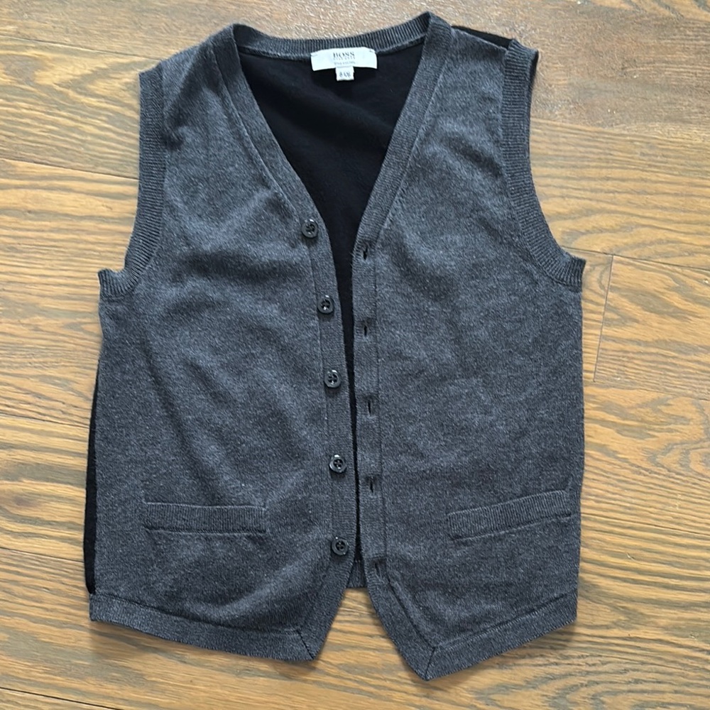 Hugo Boss boys Gray Sweater Vest